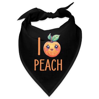 Pfirsich Kawaii - Bandana - Schwarz - Vorne