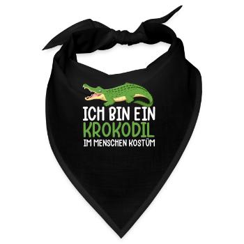 Ich Bin Ein Krokodil Im Menschen Kostüm - Bandana - Schwarz - Vorne