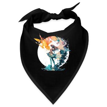 Watercolor Fairy Art Fairycore Grunge Pastel Goth - Bandana - Schwarz - Vorne