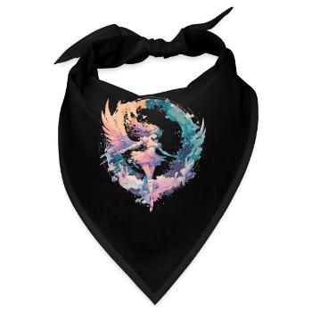 Watercolor Fairy Girls Fairycore Pastel Goth Butte - Bandana - Schwarz - Vorne