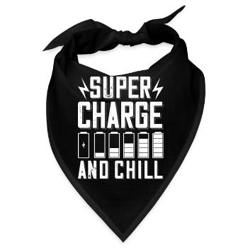 Supercharge And Chill - für Elektro Auto Fans - Bandana - Schwarz - Vorne