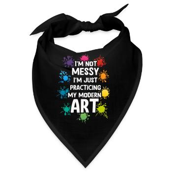 Ich bin kein chaotisches Gemälde mit moderner Kunst - Bandana - Schwarz - Vorne