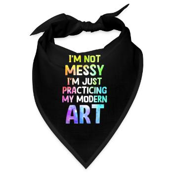 Ich bin kein chaotisches Gemälde mit moderner Kunst - Bandana - Schwarz - Vorne