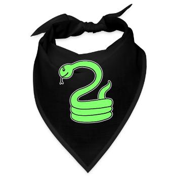 Schlange - Grüne Schlange - Bandana - Schwarz - Vorne