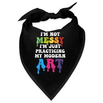 Ich bin kein chaotisches Gemälde mit moderner Kunst - Bandana - Schwarz - Vorne