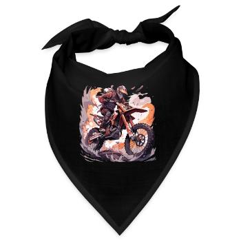 Motocross Dirtbike Motocross Motocross Motorrad - Bandana - Schwarz - Vorne