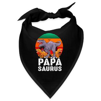 Papasaurus Dinosaur Dad - Bandana - Schwarz - Vorne