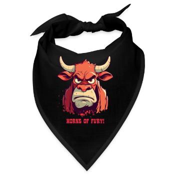 Hörner des Zorns: Bauernhof Bulle Kuh - Bandana - Schwarz - Vorne