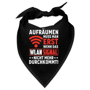 Wlan Wlan Signal Internet Wlan Sprüche - Bandana - Schwarz - Vorne