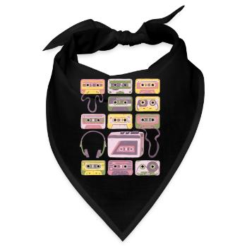 Kassetten - Vintage - Retro - Rekorder - Mix Tapes - Bandana - Schwarz - Vorne