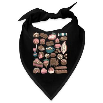 Schokolade - Kakao, Pralinen, Schoko - Bandana - Schwarz - Vorne