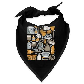 Hausputz - Putzen, Wischen, Sauber machen - Bandana - Schwarz - Vorne