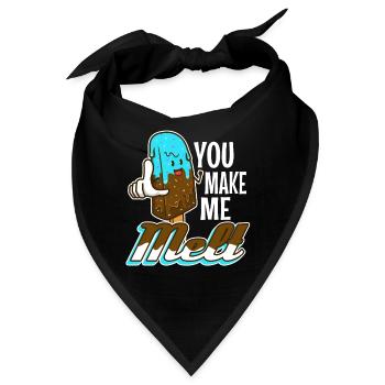 You make me melt, Eiscreme - Bandana - Schwarz - Vorne