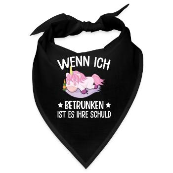 Einhorn Lustiger Spruch Einhorn Saufen Fabel - Bandana - Schwarz - Vorne