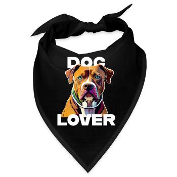 Dog Lover American Stafford - Bandana - Schwarz - Vorne