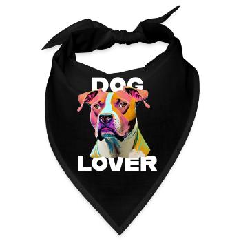 Dog Lover American Stafford - Bandana - Schwarz - Vorne