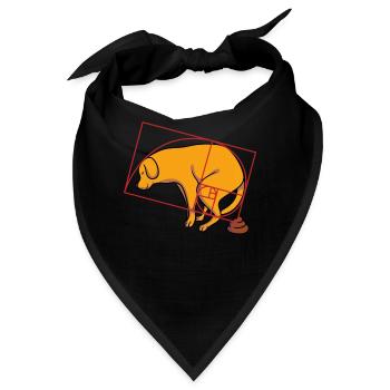 Fibonacci Goldener Schnitt Hund Meme - Bandana - Schwarz - Vorne