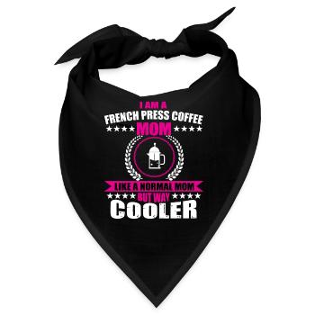 Lustige Französische Kaffeepresse Mama Kaffee - Bandana - Schwarz - Vorne