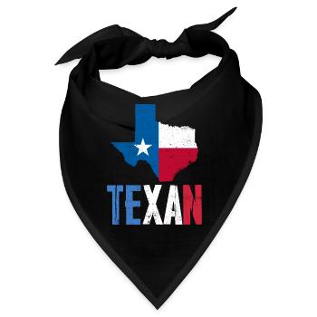 Texaner Texanisch Texas Stolz Sprüche - Bandana - Schwarz - Vorne