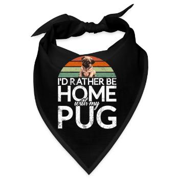 Pug Gifts for Pug Lovers - Bandana - Schwarz - Vorne