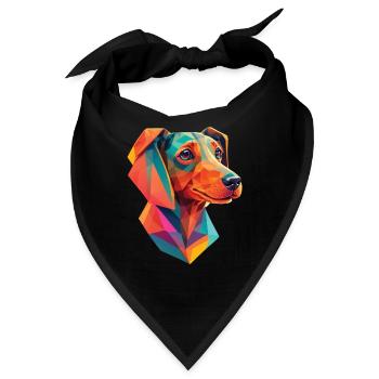Dackel Hund Hunde Design Dachshund Haustier - Bandana - Schwarz - Vorne