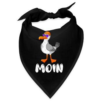 Moin Möwe Norddeutschland Plattdeutsch Möwen - Bandana - Schwarz - Vorne