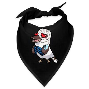Lachender Hans Vogel Jägerliest Verliebt Kawaii - Bandana - Schwarz - Vorne