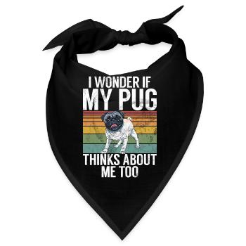 Pug Gifts for Pug Lovers - Bandana - Schwarz - Vorne