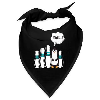 Bowling Lustig Pinguin Shit...! Bowlingbahn - Bandana - Schwarz - Vorne