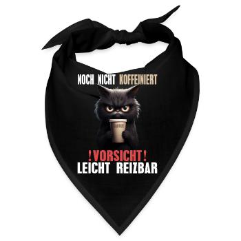 Kaffee Katze Nicht Koffeiniert - Leicht Reizbar - Bandana - Schwarz - Vorne