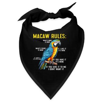 Macaw Regeln Ara Papagei Halter Vogelfreund - Bandana - Schwarz - Vorne