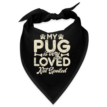 Pug Gifts for Pug Lovers - Bandana - Schwarz - Vorne