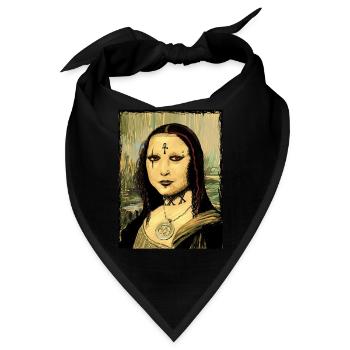 Gothic Goth Mona Lisa - Bandana - Schwarz - Vorne