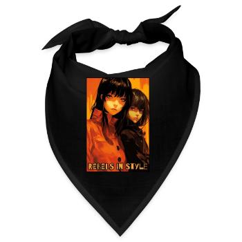 Rebellen mit Stil: Anime-Mädchen - Bandana - Schwarz - Vorne