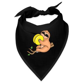 Faultier Musik Becken Instrument Orchester Kinder - Bandana - Schwarz - Vorne