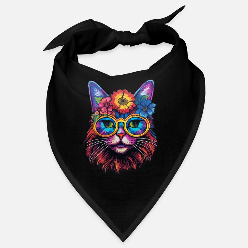 Chat Hippie 60s 70s Bandana