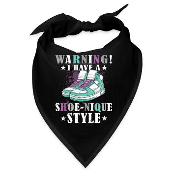 Lustiger Sneaker -Sammler - Turnschuhe - Bandana - Schwarz - Vorne