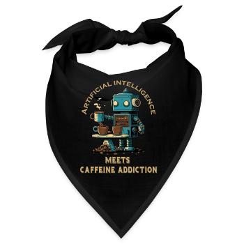 Künstliche Inteligenz trifft Kaffeesucht - Bandana - Schwarz - Vorne
