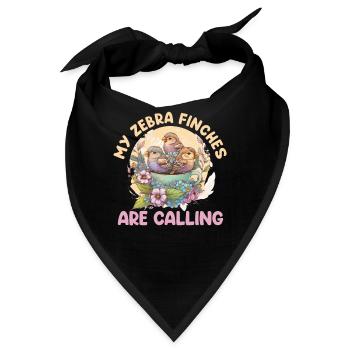 Finken Keine Zeit meine Zebrafinken rufen - Bandana - Schwarz - Vorne