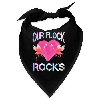 Flamingo Mädchen Our Flock Rocks Flamingos - Bandana - Schwarz - Vorne
