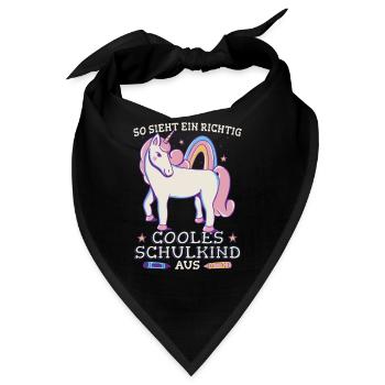 Mädchen Schultüte Schulkind Schülerin Einhorn - Bandana - Schwarz - Vorne