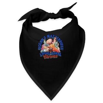 Das Meisterwerk des Ozeans: Die lebende Korallenleinwand - - Bandana - Schwarz - Vorne