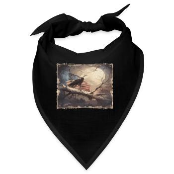 Usa Amerika Fahne Vintage Amerika Flagge - Bandana - Schwarz - Vorne