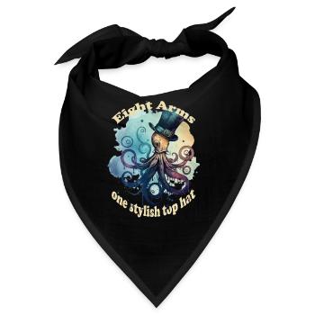 Acht Arme ein stylisher Hut Krake - Bandana - Schwarz - Vorne