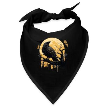 Wikinger Saga Munin und Kunin Rabe Odins Wikinger - Bandana - Schwarz - Vorne