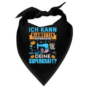 Klamotten reparieren Nähen Geschenkidee - Bandana - Schwarz - Vorne