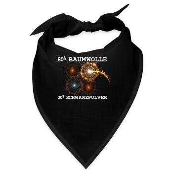 80% Baumwolle 20% Schwarzpulver - Bandana - Schwarz - Vorne