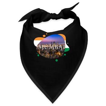 Mumbai Indien Souvenir - Bandana - Schwarz - Vorne