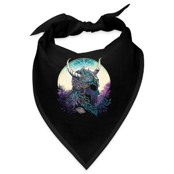Wikingerhelm Runen Wikingerkrieger Nordische - Bandana - Schwarz - Vorne
