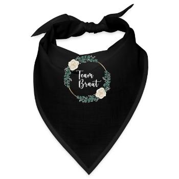 Team Braut I Blumenkranz Hochzeit Boho Stil - Bandana - Schwarz - Vorne